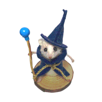 Taxidermy mouse in a wizard costume